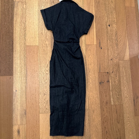 Zara Dark Blue Denim Midi Dress - Picture 5 of 6